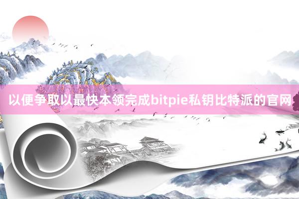 以便争取以最快本领完成bitpie私钥比特派的官网