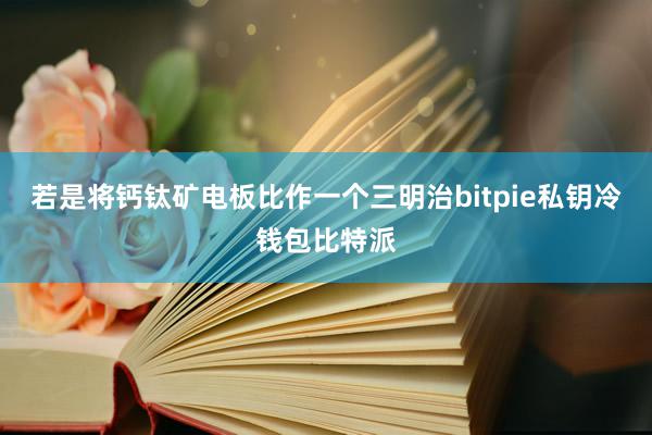 若是将钙钛矿电板比作一个三明治bitpie私钥冷钱包比特派