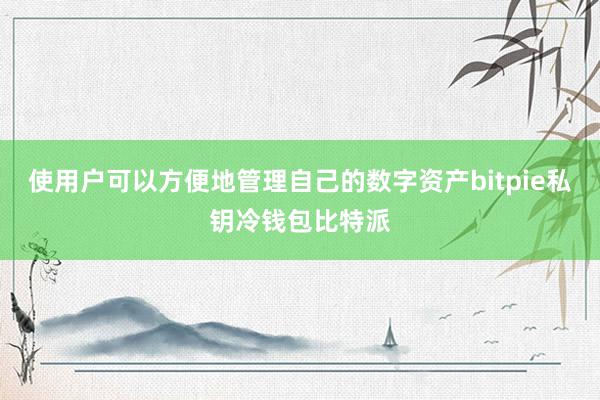 使用户可以方便地管理自己的数字资产bitpie私钥冷钱包比特派