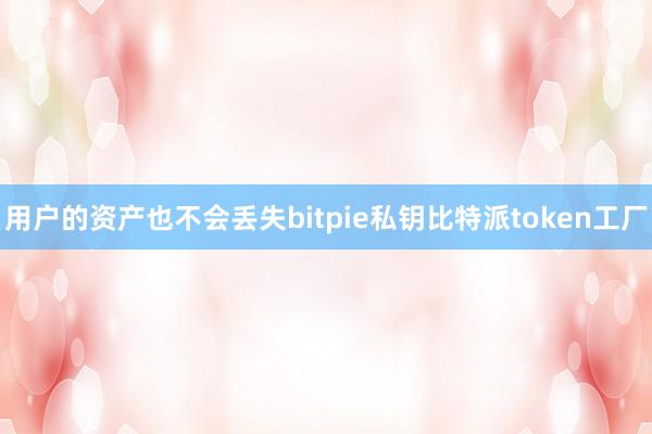 用户的资产也不会丢失bitpie私钥比特派token工厂