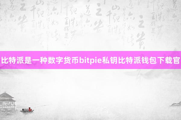 比特派是一种数字货币bitpie私钥比特派钱包下载官