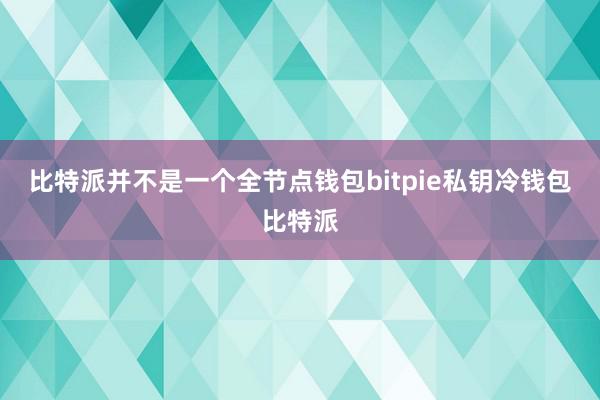 比特派并不是一个全节点钱包bitpie私钥冷钱包比特派