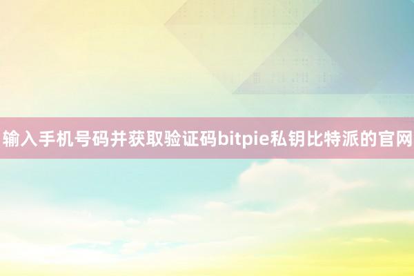 输入手机号码并获取验证码bitpie私钥比特派的官网