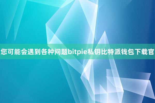 您可能会遇到各种问题bitpie私钥比特派钱包下载官