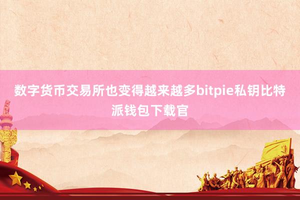 数字货币交易所也变得越来越多bitpie私钥比特派钱包下载官