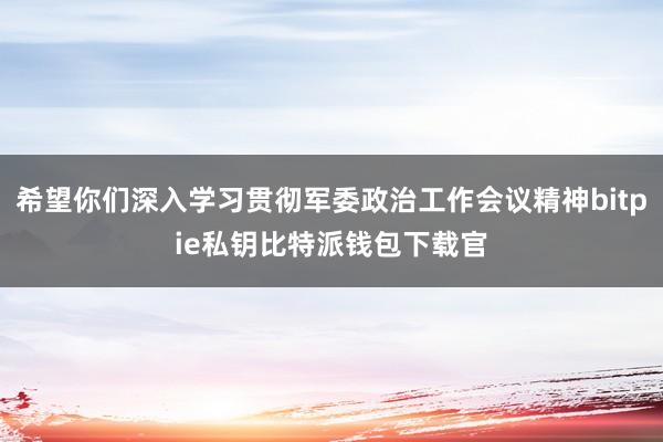 希望你们深入学习贯彻军委政治工作会议精神bitpie私钥比特派钱包下载官