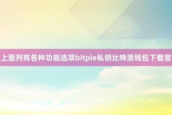 上面列有各种功能选项bitpie私钥比特派钱包下载官