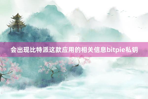 会出现比特派这款应用的相关信息bitpie私钥