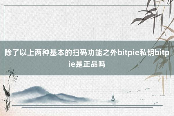 除了以上两种基本的扫码功能之外bitpie私钥bitpie是正品吗