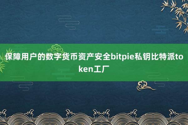 保障用户的数字货币资产安全bitpie私钥比特派token工厂