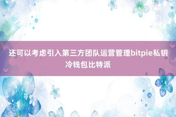 还可以考虑引入第三方团队运营管理bitpie私钥冷钱包比特派