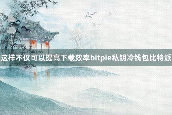 这样不仅可以提高下载效率bitpie私钥冷钱包比特派