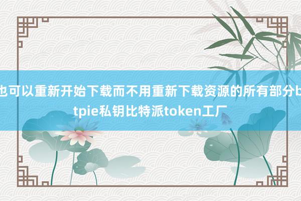 也可以重新开始下载而不用重新下载资源的所有部分bitpie私钥比特派token工厂