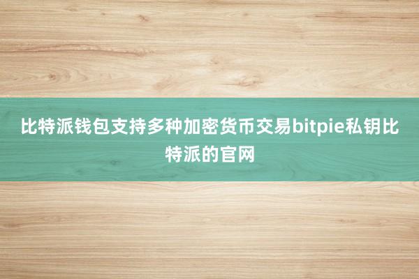 比特派钱包支持多种加密货币交易bitpie私钥比特派的官网