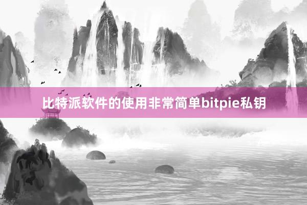 比特派软件的使用非常简单bitpie私钥