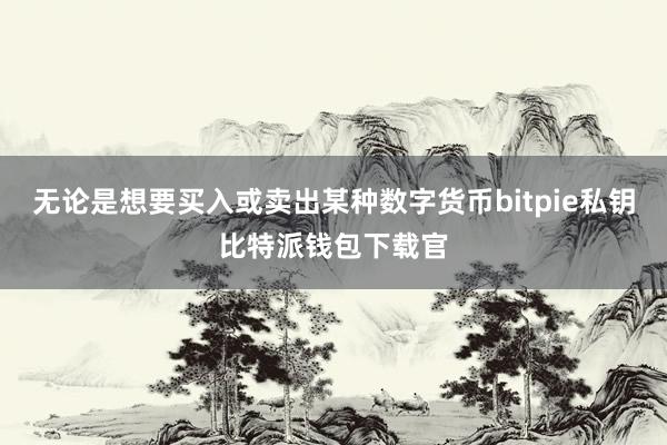 无论是想要买入或卖出某种数字货币bitpie私钥比特派钱包下载官