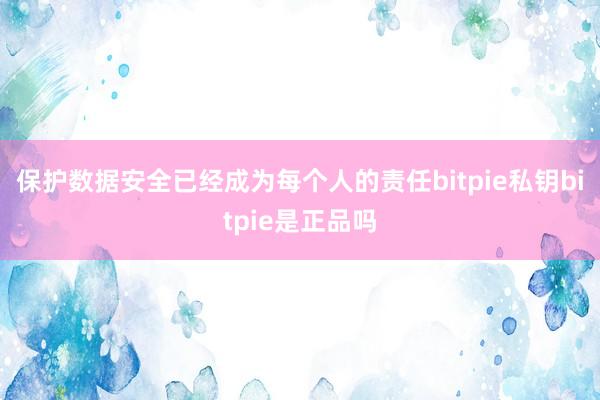 保护数据安全已经成为每个人的责任bitpie私钥bitpie是正品吗