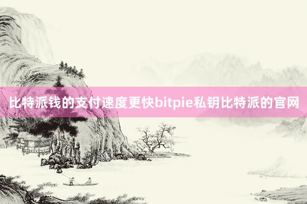 比特派钱的支付速度更快bitpie私钥比特派的官网