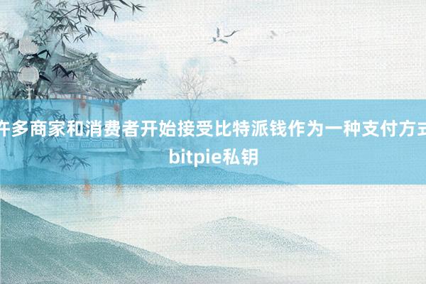 许多商家和消费者开始接受比特派钱作为一种支付方式bitpie私钥