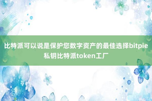 比特派可以说是保护您数字资产的最佳选择bitpie私钥比特派token工厂