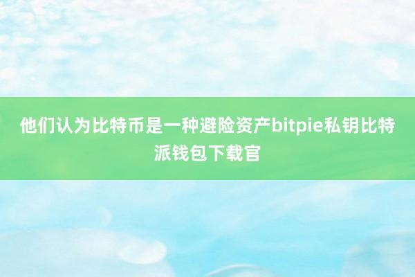 他们认为比特币是一种避险资产bitpie私钥比特派钱包下载官