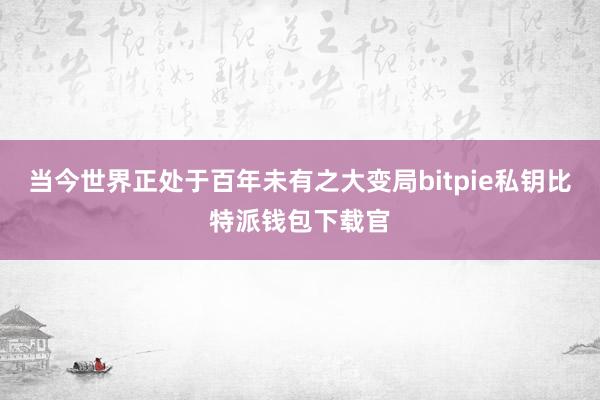 当今世界正处于百年未有之大变局bitpie私钥比特派钱包下载官