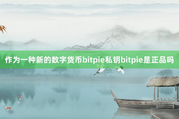 作为一种新的数字货币bitpie私钥bitpie是正品吗