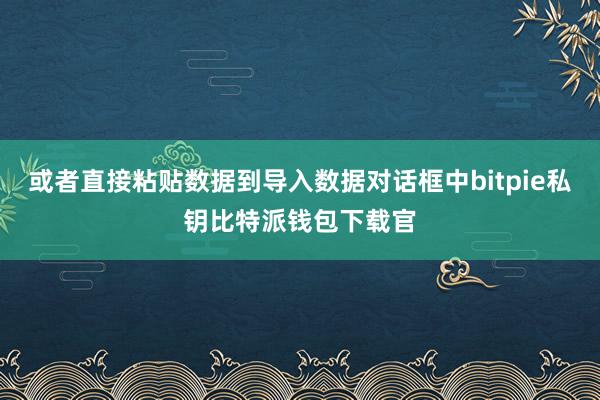 或者直接粘贴数据到导入数据对话框中bitpie私钥比特派钱包下载官