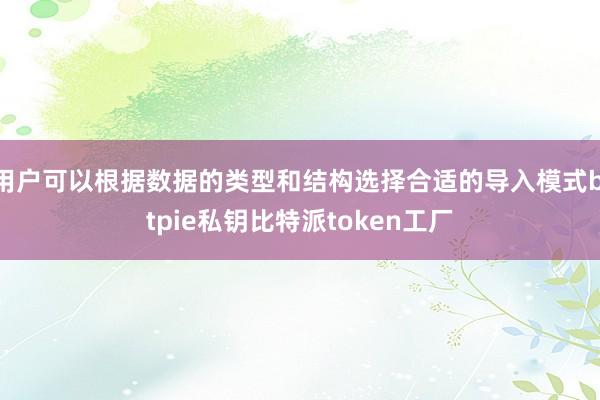 用户可以根据数据的类型和结构选择合适的导入模式bitpie私钥比特派token工厂