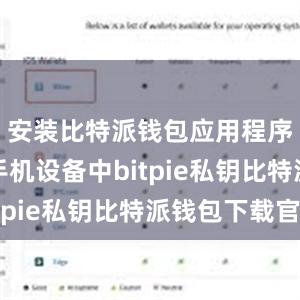 安装比特派钱包应用程序到你的手机设备中bitpie私钥比特派钱包下载官