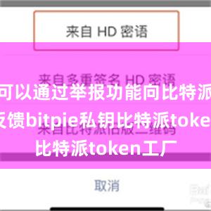 可以通过举报功能向比特派进行反馈bitpie私钥比特派token工厂