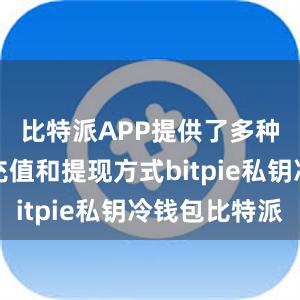 比特派APP提供了多种便捷的充值和提现方式bitpie私钥冷钱包比特派