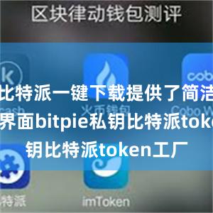 比特派一键下载提供了简洁明了的界面bitpie私钥比特派token工厂