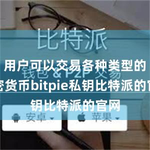 用户可以交易各种类型的加密货币bitpie私钥比特派的官网