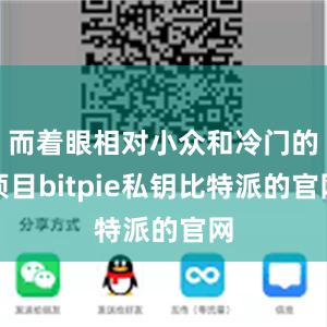 而着眼相对小众和冷门的项目bitpie私钥比特派的官网