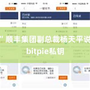 ”顺丰集团副总裁杨天平说bitpie私钥