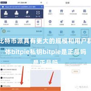 比特币派具有更大的规模和用户群体bitpie私钥bitpie是正品吗